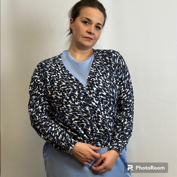 Blue Leopard Print Cardigan - Picture 1 of 5
